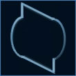 A shape pinched inward on both sides