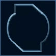 A rounded shape with one flat clipped corner