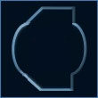 A rounded shape with two clipped corners on one side